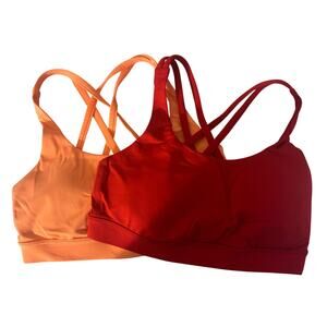 Lululemon Energy Bra Lot of 2 - Red / Peach - Size 4 - Excellent